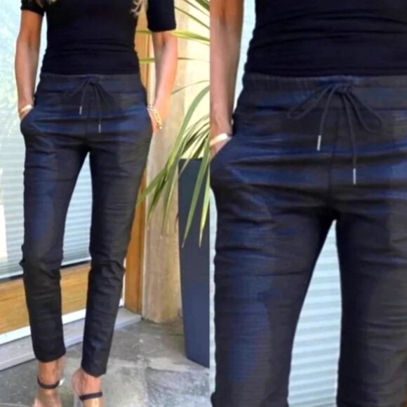 Bevy Flog Shely Blue/Black Python Pull-On Pant Size 30 - Picture 1 of 7